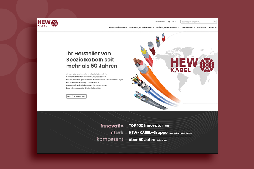 HEW-Kabel: Zweisprachiger Corporate-Website-Relaunch in weniger als vier Monaten!